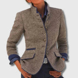 Women's Wool Blazer | Contrast Trim Tailored Fit