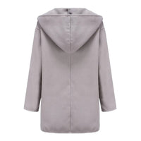 Women's Wool Blend Cocoon Coat | Draped Lapel Wrap Full