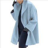 Women's Wool Blend Cocoon Coat | Draped Lapel Wrap