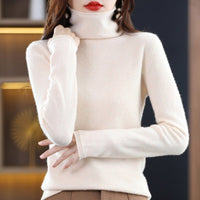 Women's Wool Blend Stacked Collar Sweater | Loose Fit Knit Angle