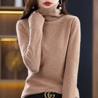 Women's Wool Blend Stacked Collar Sweater | Loose Fit Knit Detail