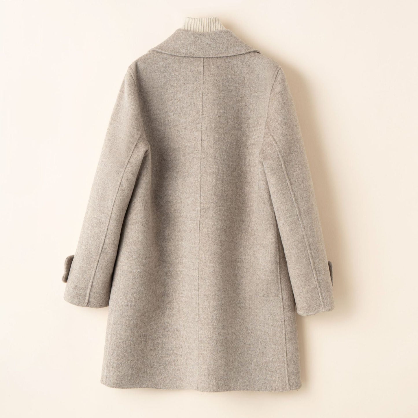 Women's Wool One-Button Coat | Notched Lapel Tailored Fit Back