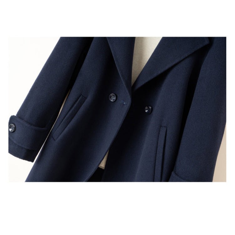 Women's Wool One-Button Coat | Notched Lapel Tailored Fit Full