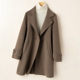 Women's Wool One-Button Coat | Notched Lapel Tailored Fit