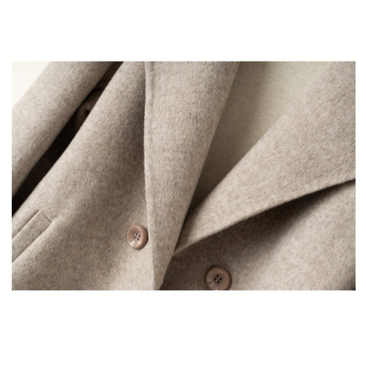 Women's Wool One-Button Coat | Notched Lapel Tailored Fit View 11