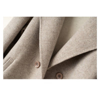 Women's Wool One-Button Coat | Notched Lapel Tailored Fit View 11