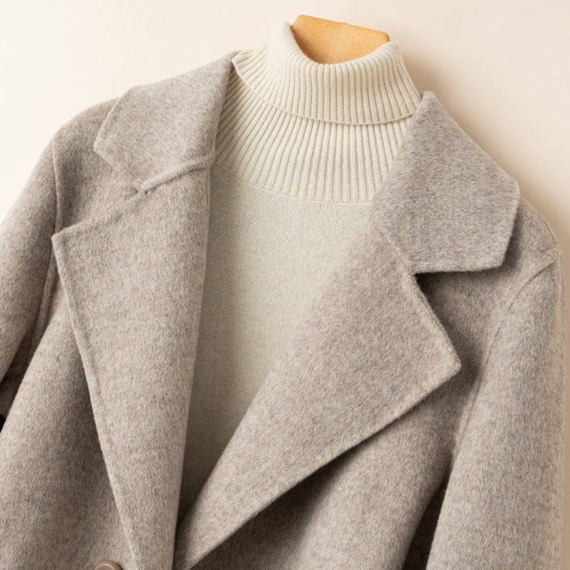 Women's Wool One-Button Coat | Notched Lapel Tailored Fit View 12