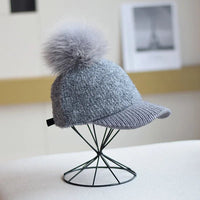 Women's Wool Pom Cap | Faux Fur Alpine Beanie Lifestyle