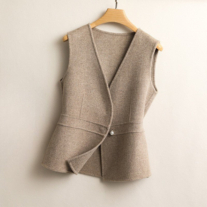 Women's Wrap Front Knit Vest | V-Neck Tailored Fit Hero