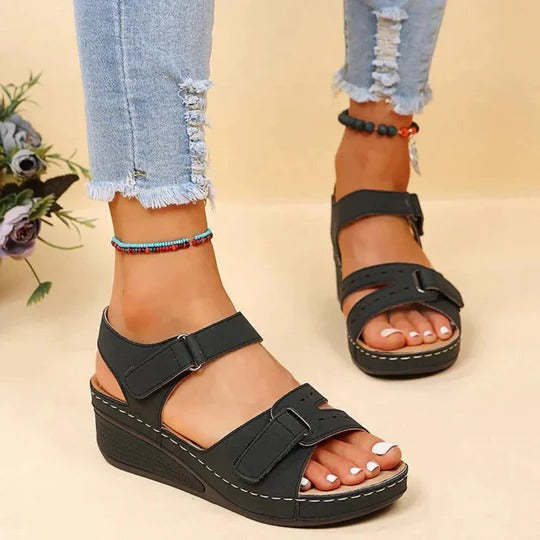 Women's Sandals Flat Adjustable Buckle Straps Open Toe Walking