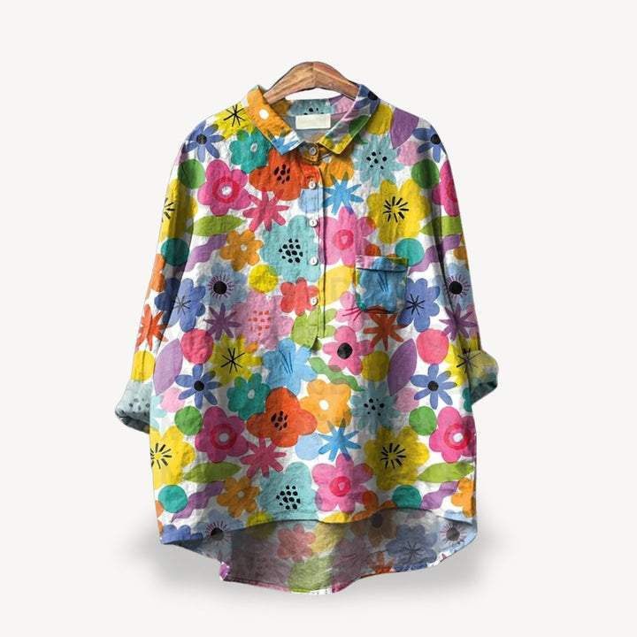 Damen Blumen Langarmhemd Frauen | Vestea