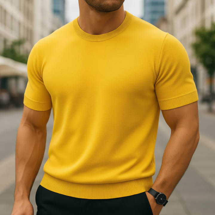 Kurzarm-Cashmere-Pullover für Herren | Vestea